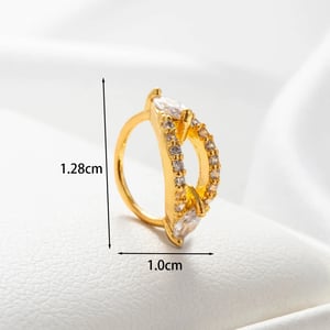 1 Piece Simple Series  Copper   Gold Color Zircon Women's Hoop Earrings h5 